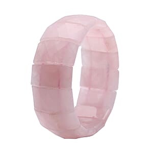 Galilea Rose Quartz 421.00 ctw Boho Block Bracelet, Stretch Bracelet For Women, Jewelry Gifts For Women