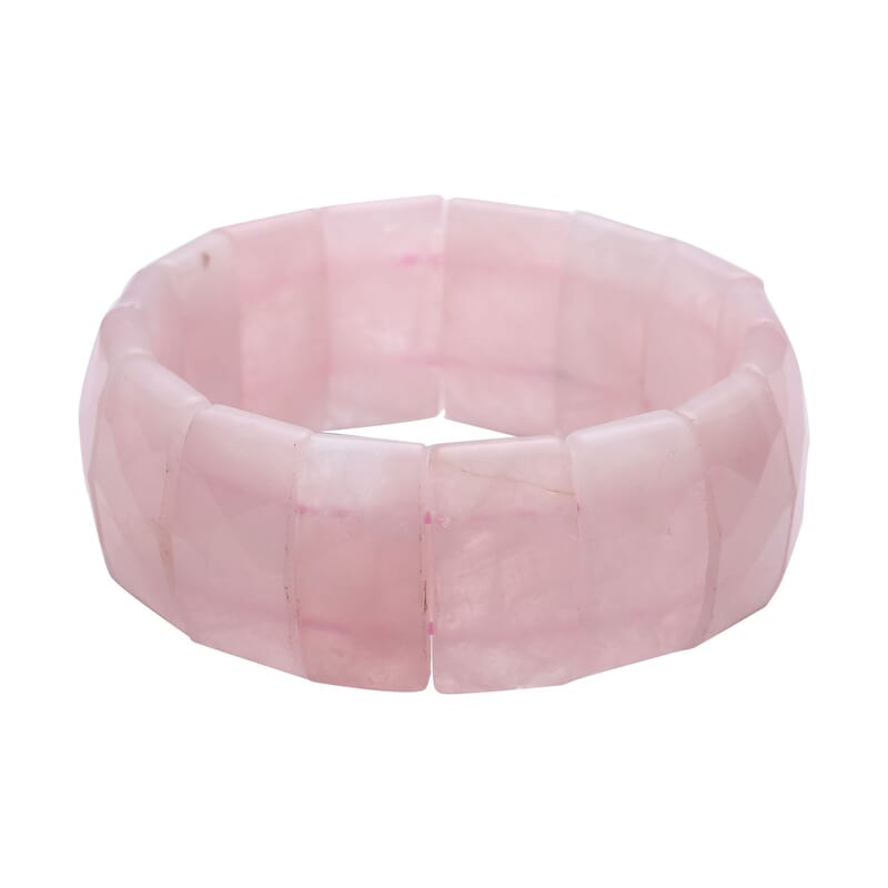 Galilea Rose Quartz 421.00 ctw Boho Block Bracelet, Stretch Bracelet For Women, Jewelry Gifts For Women