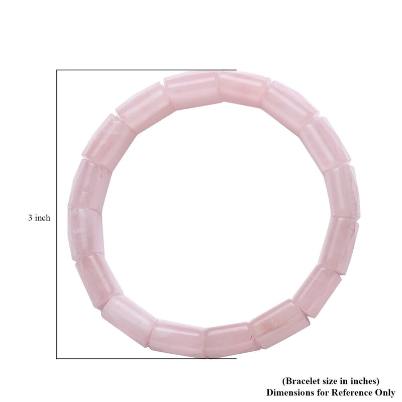 Galilea Rose Quartz 421.00 ctw Boho Block Bracelet, Stretch Bracelet For Women, Jewelry Gifts For Women