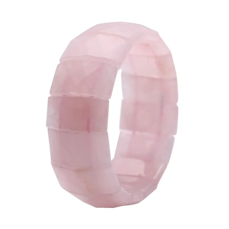 Galilea Rose Quartz 421.00 ctw Boho Block Bracelet, Stretch Bracelet For Women, Jewelry Gifts For Women
