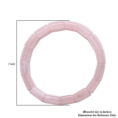 Galilea Rose Quartz 421.00 ctw Boho Block Bracelet, Stretch Bracelet For Women, Jewelry Gifts For Women