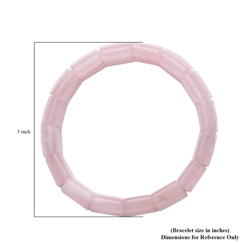 Galilea Rose Quartz 421.00 ctw Boho Block Bracelet, Stretch Bracelet For Women, Jewelry Gifts For Women