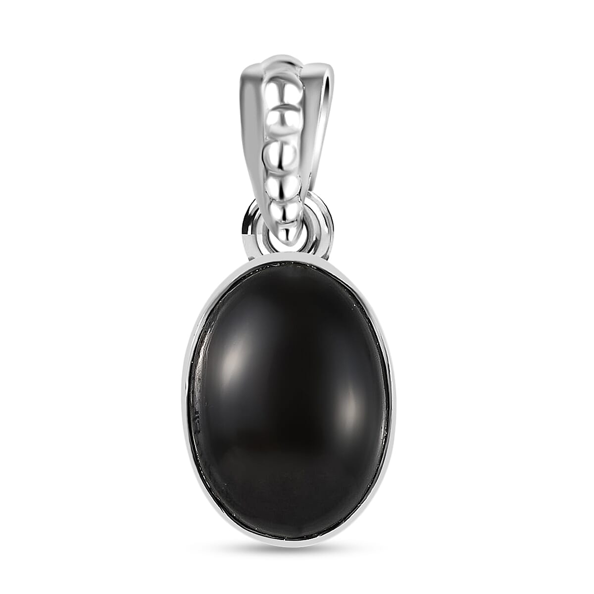 Artisan Crafted Mexican Velvet Obsidian Pendant in Sterling Silver 4.25 ctw