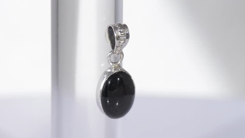 Artisan Crafted 4.25 ctw Mexican Velvet Obsidian Pendant in Sterling Silver