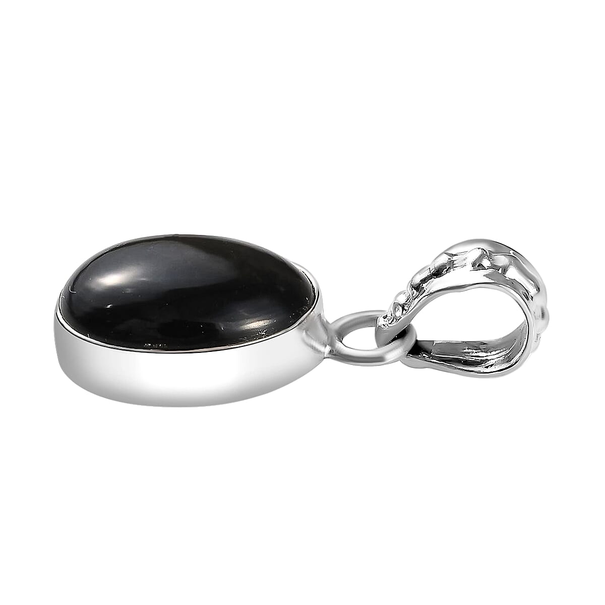 Artisan Crafted Mexican Velvet Obsidian Pendant in Sterling Silver 4.25 ctw image number 2
