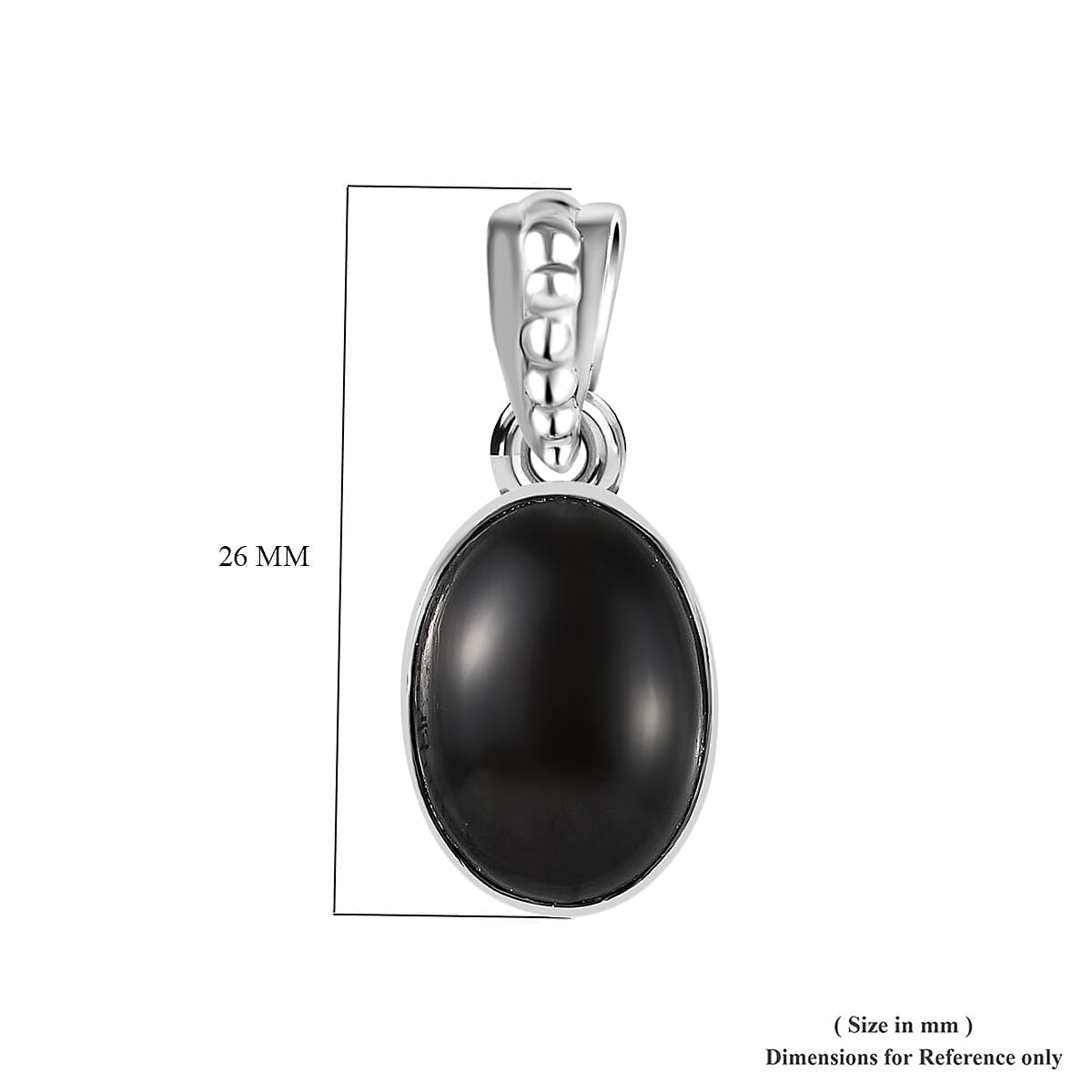 Artisan Crafted Mexican Velvet Obsidian Pendant in Sterling Silver 4.25 ctw