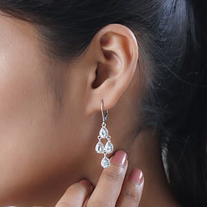 EverTrue Sky Blue Topaz Earrings in Platinum Bond Stainless Steel, Lever Back Earrings, Drop Earrings For Women 2.00 ctw