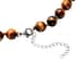 South African Tiger's Eye Beaded Stretch Bracelet, Earrings and Necklace (18.00 In) in Sterling Silver 281.50 ctw image number 4
