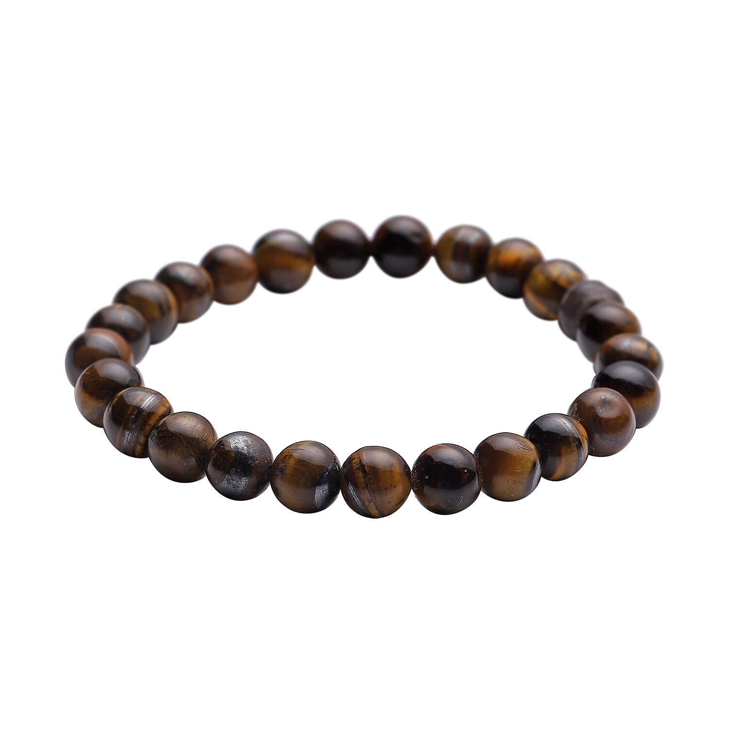 Tiger's Eye 281.50 ctw Beaded Stretch Bracelet, Earrings and Necklace Set in Sterling Silver (18.00 In)