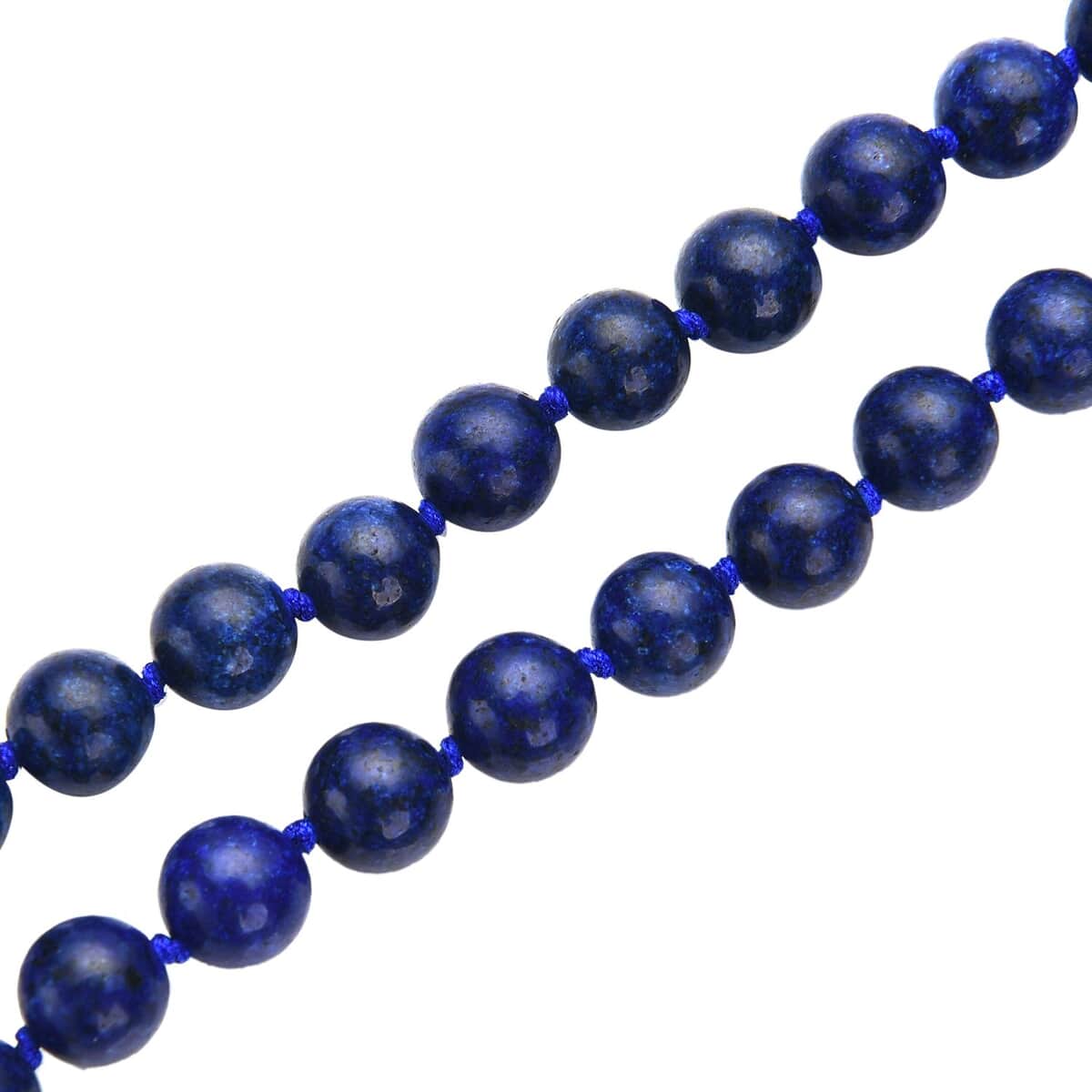 Lapis Lazuli Round Beaded Necklace 18-20 Inches in Sterling Silver 174.00 ctw image number 3