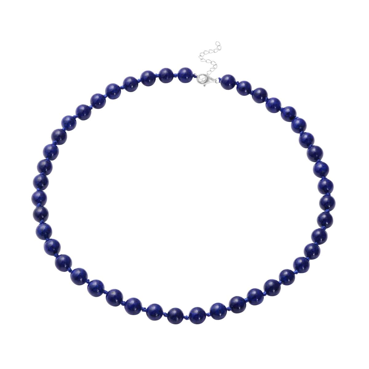 Lapis Lazuli Beaded Stretch Bracelet, Earrings and Necklace Set in Sterling Silver (18.00 In) 277.00 ctw image number 2
