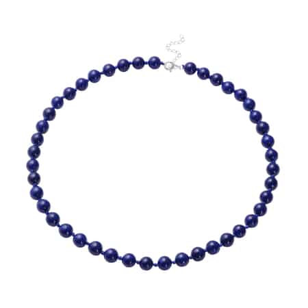 Lapis Lazuli Beaded Stretch Bracelet, Earrings and Necklace Set in Sterling Silver (18.00 In) 277.00 ctw image number 2