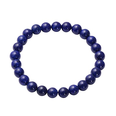 Lapis Lazuli 277.00 ctw Beaded Stretch Bracelet, Earrings and Necklace Set in Sterling Silver (18.00 In)