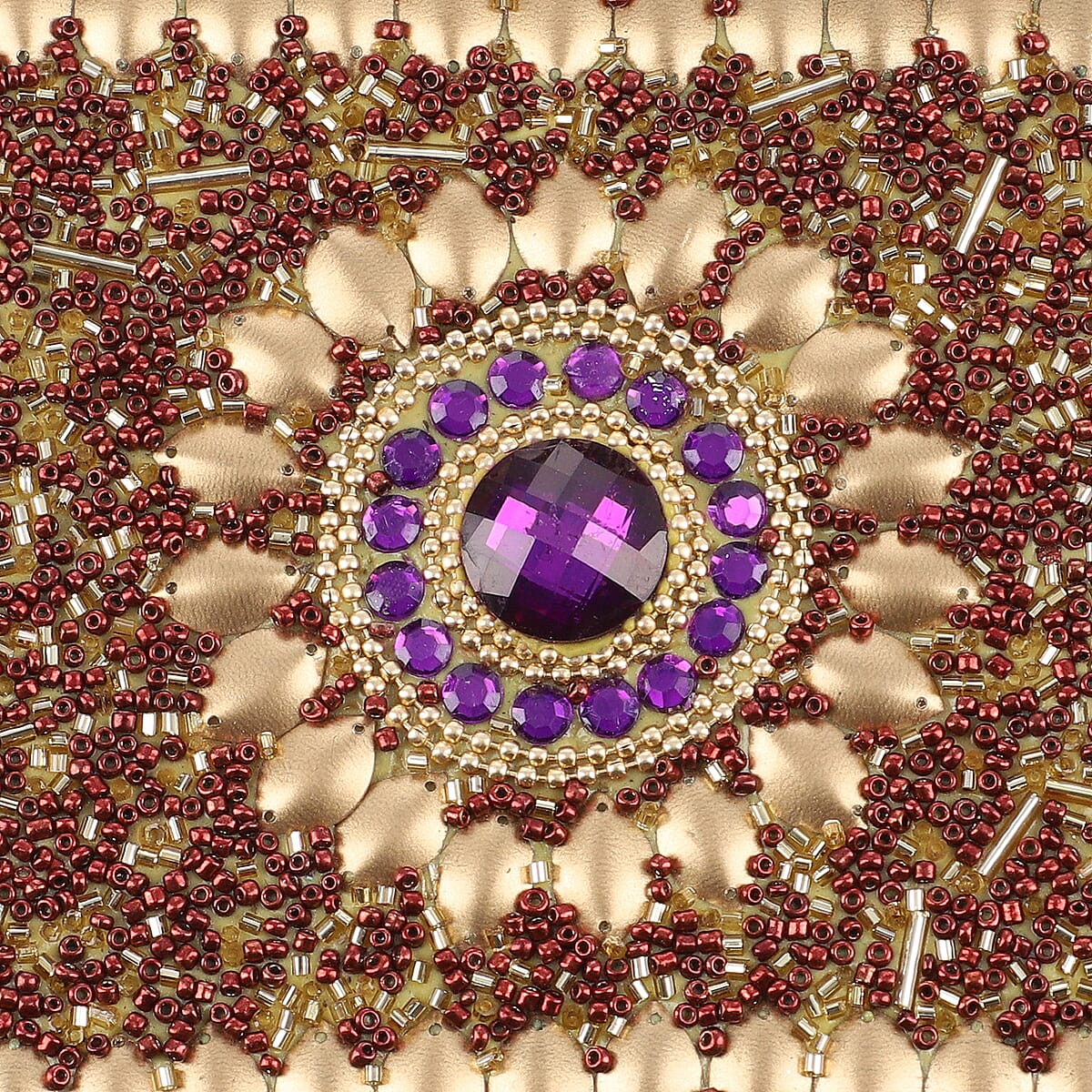 Golden Charm Beaded Handcrafted Multipurpose Jewelry Box image number 5