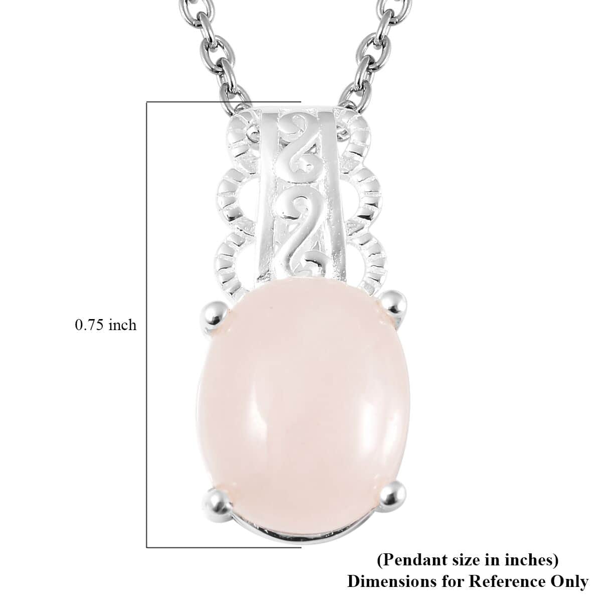 Galilea Rose Quartz Pendant in Sterling Silver with Stainless Steel Necklace 20 Inches 3.15 ctw image number 6