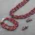 Multi Wear Indian Garnet, Seed Bead Earrings, Triple Strand Magnetic Clasp Bracelet 8 In and Magnetic Clasp Necklace 20 In in Silvertone 404.50 ctw image number 1