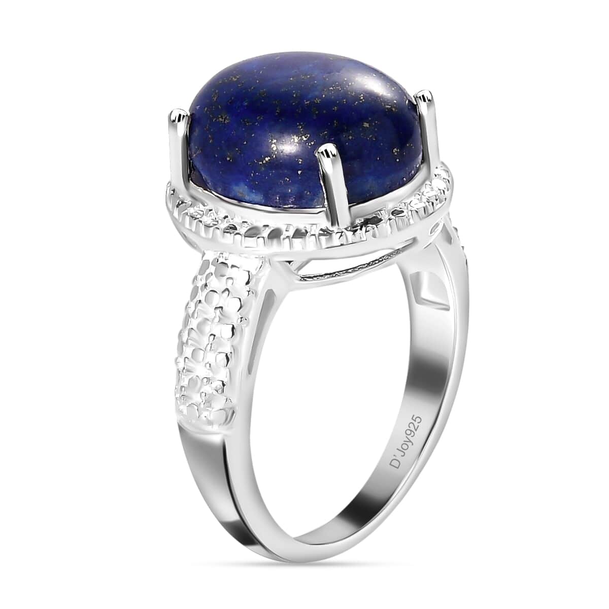Lapis Lazuli Solitaire Ring in Sterling Silver 6.25 ctw image number 5