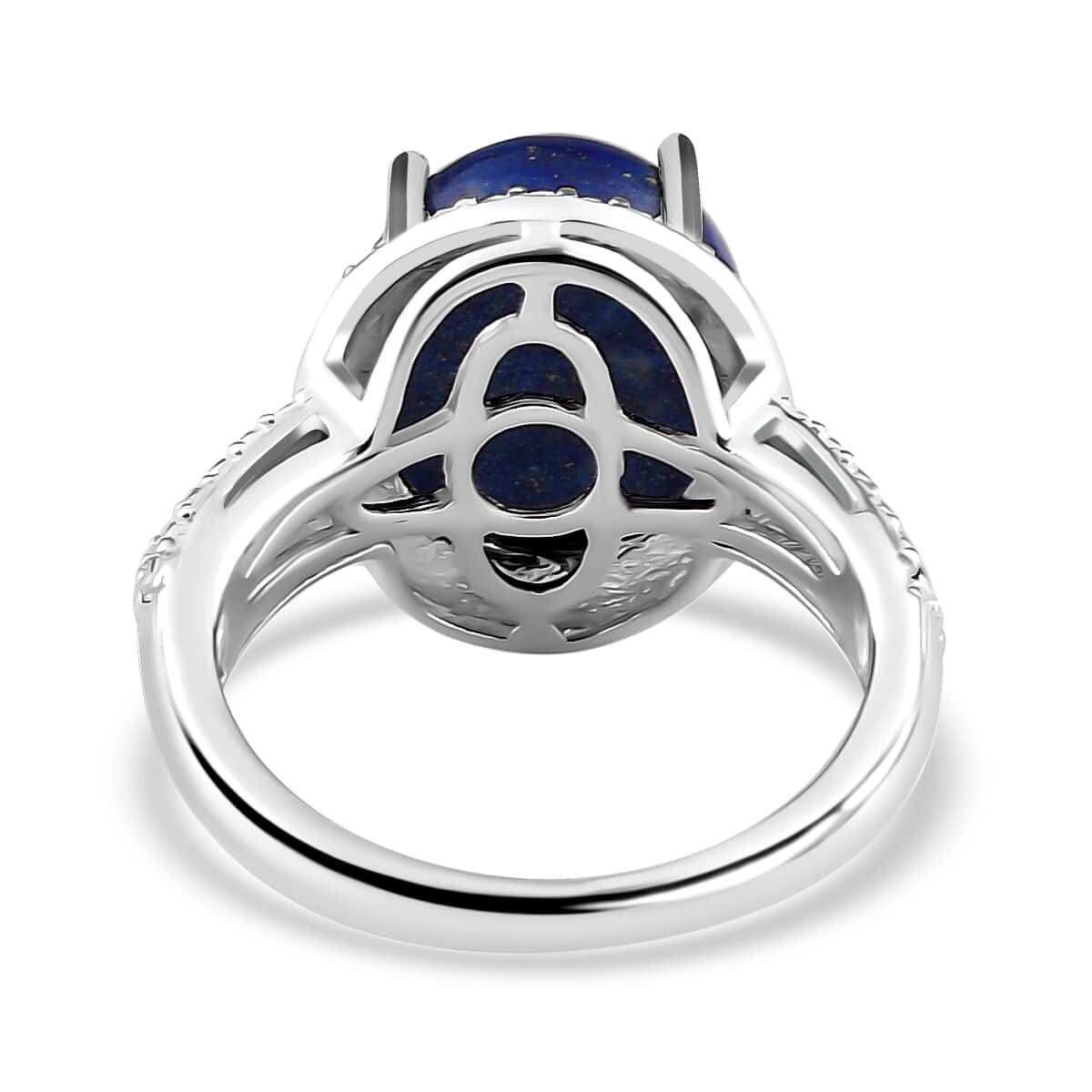 Lapis Lazuli Ring In Sterling Silver, Solitaire Engagement Rings, Fashion Ring For Women (Size 10.0) 6.25 ctw image number 6