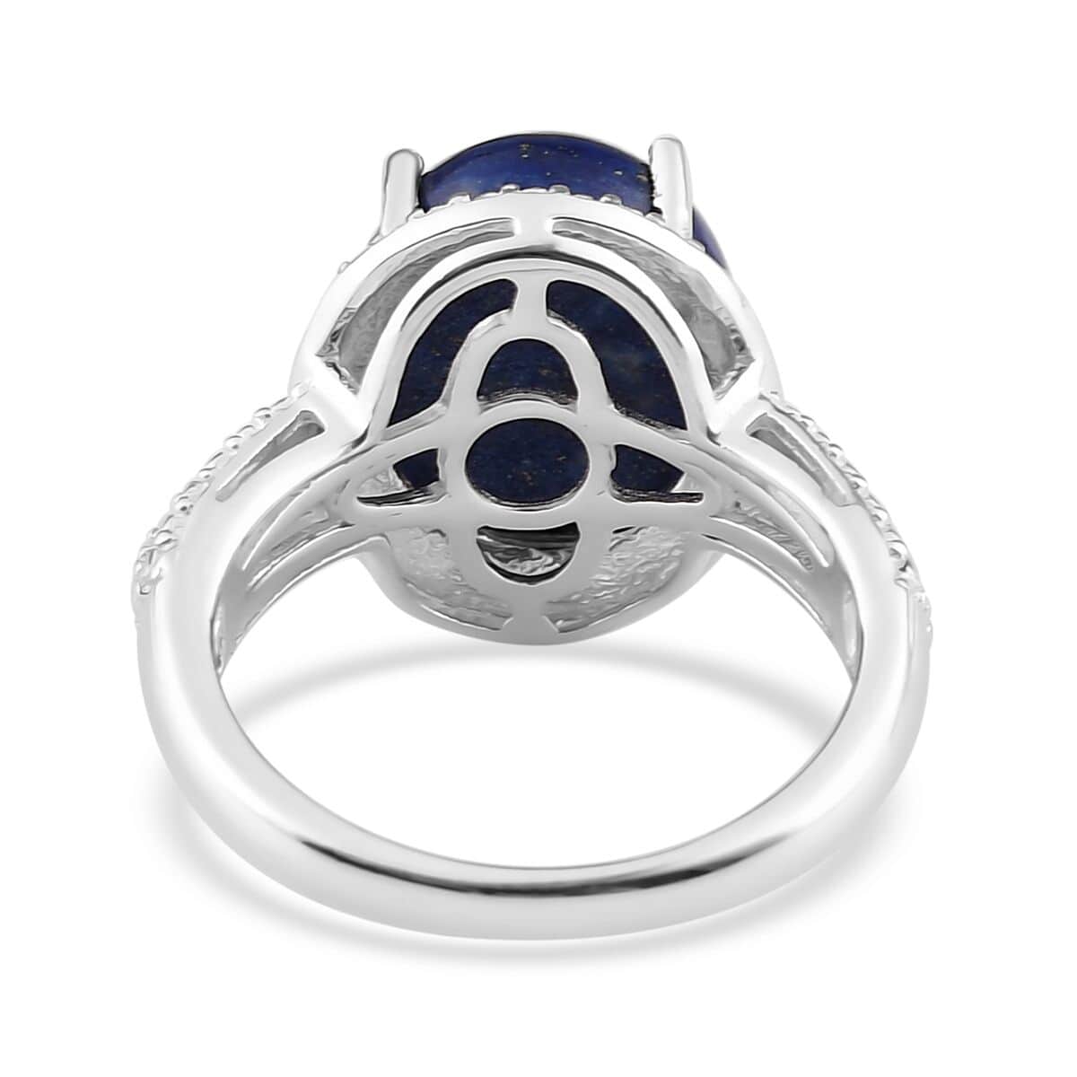 Lapis Lazuli Ring In Sterling Silver, Solitaire Engagement Rings, Fashion Ring For Women (Size 6.0) 5.85 ctw image number 6