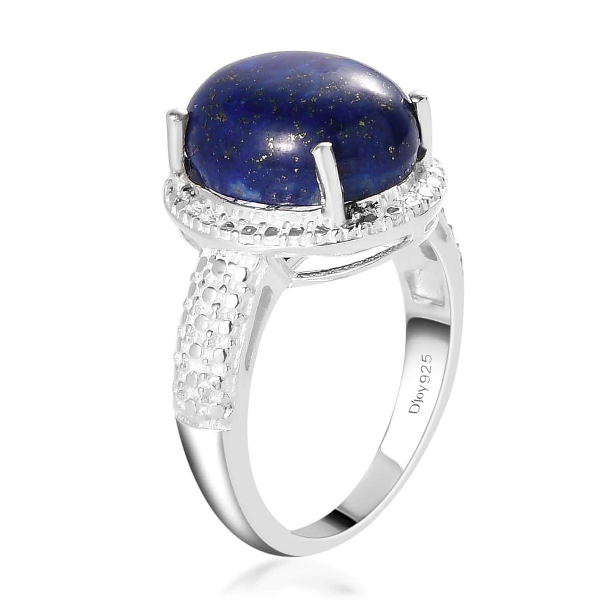 Lapis Lazuli Ring In Sterling Silver, Solitaire Engagement Rings, Fashion Ring For Women (Size 7.0) 5.85 ctw image number 5