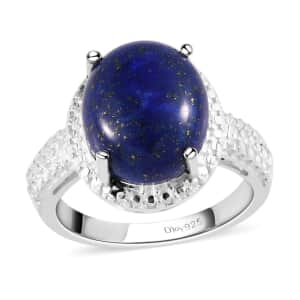 Lapis Lazuli 5.85 ctw Ring In Sterling Silver, Solitaire Engagement Rings, Fashion Ring For Women (Size 9.0)