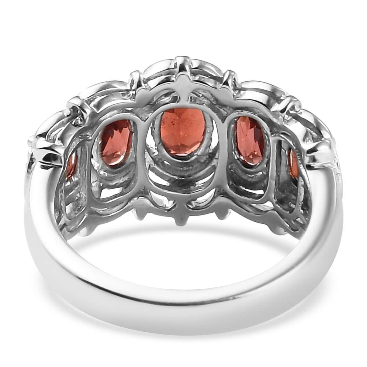 Karis Mozambique Garnet Ring in Platinum Bond, Five Stone Ring For Women, Engagement Rings 1.50 ctw (Size 5.0) image number 6
