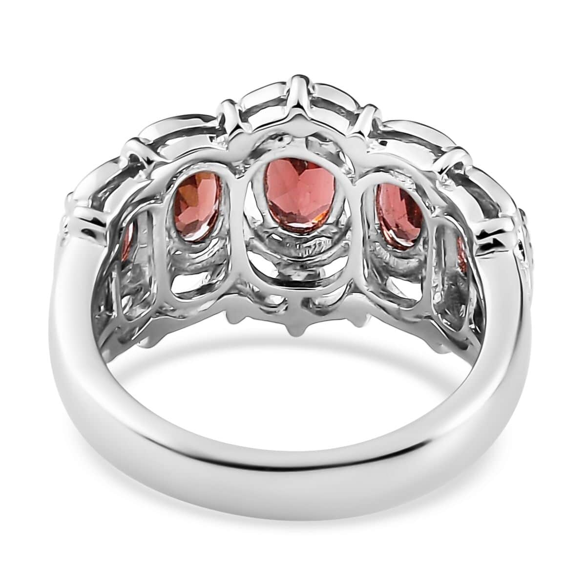 Karis Mozambique Garnet Ring in Platinum Bond, Five Stone Ring For Women, Engagement Rings 1.50 ctw (Size 7.0) image number 5