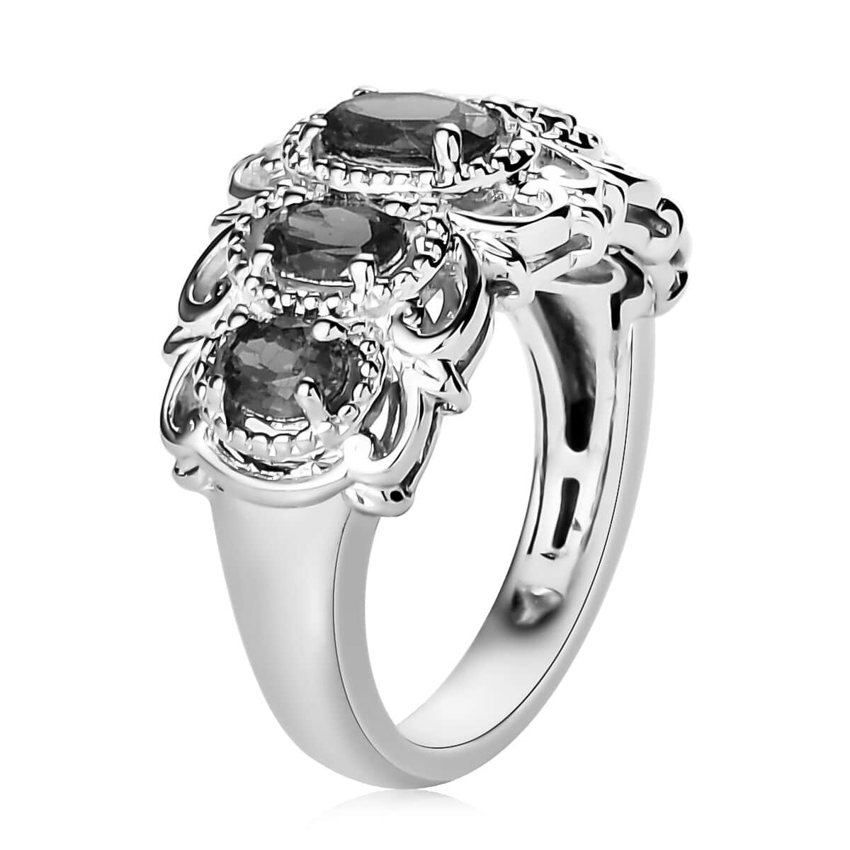 Karis Mozambique Garnet Ring in Platinum Bond, Five Stone Ring For Women, Engagement Rings 1.50 ctw (Size 9.0) image number 4