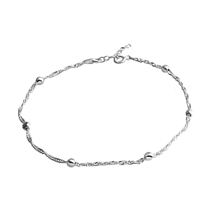 Singapore Station Anklet in Sterling Silver 2.70 Grams