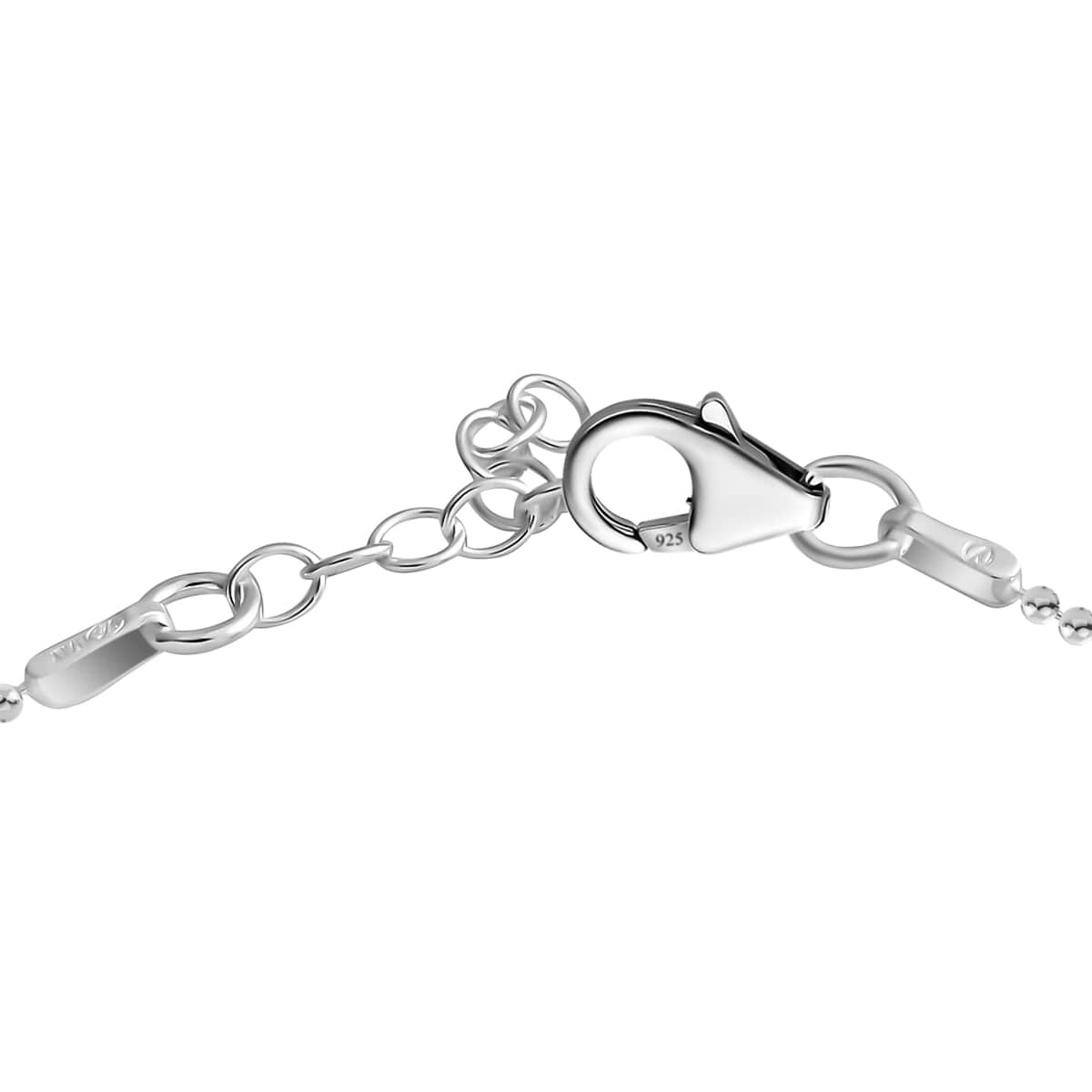 Sterling Silver Beaded Station Anklet (10 in,2.60g) image number 2