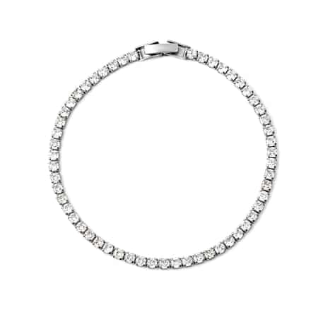 Simulated Diamond Tennis Bracelet in Silvertone (8.00 In) image number 0