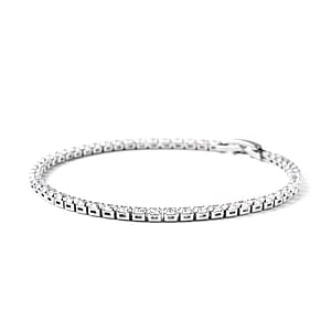 Simulated Diamond Tennis Bracelet in Silvertone (8.00 In)