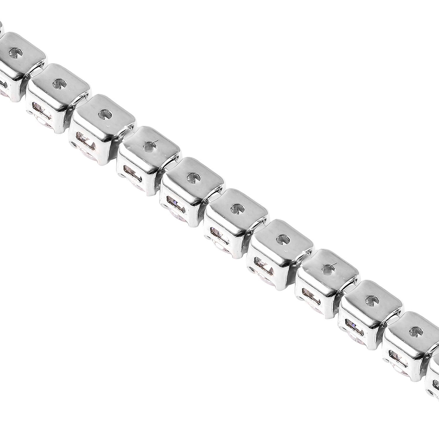 Simulated Diamond Tennis Bracelet in Silvertone (8.00 In)