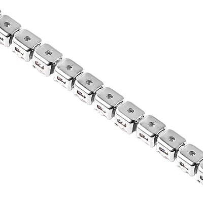 Simulated Diamond Tennis Bracelet in Silvertone (8.00 In)