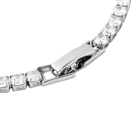 Simulated Diamond Tennis Bracelet in Silvertone (8.00 In) image number 5