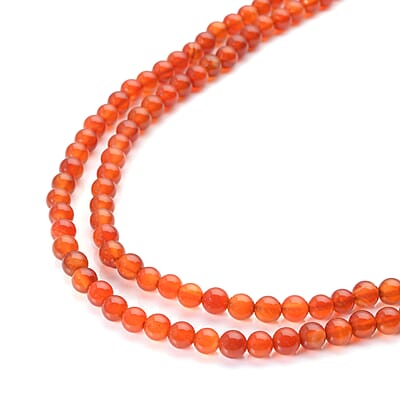 Enhanced Red Agate 399.50 ctw Beaded Endless Necklace 60 Inches