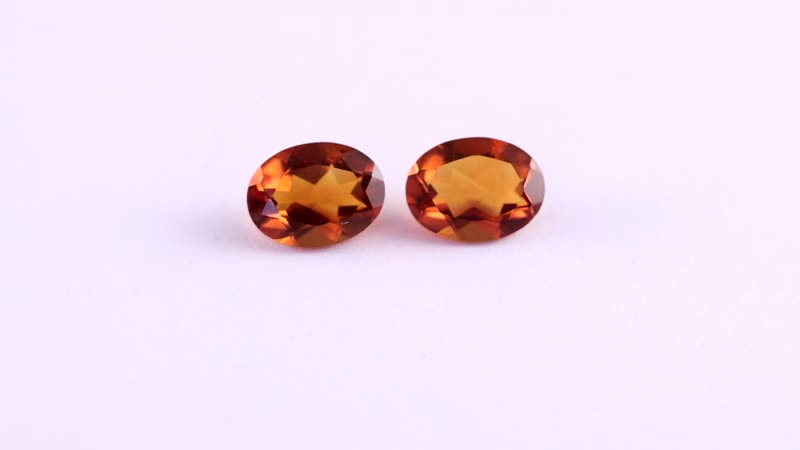 Brazilian Cherry Citrine Set of 2 (Ovl 8x6 mm) 1.92 ctw Loose Gemstone