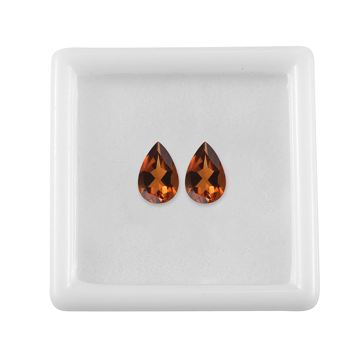 Brazilian Cherry Citrine Set of 2 (Pear 9x6 mm) 1.93 ctw Loose Gemstone