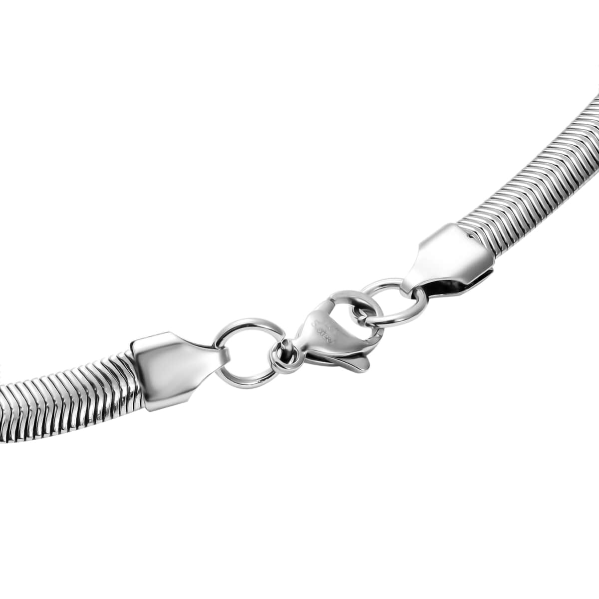 Stainless Steel Snake Bracelet (7.50-9.00in) and Necklace 30 Inches 32.45 Grams image number 3