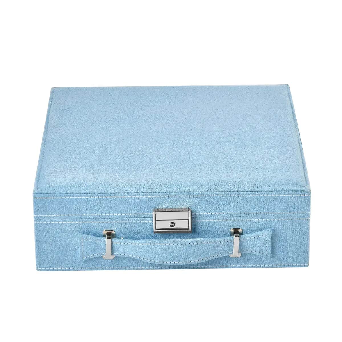 Buy Turquoise Faux Velvet Briefcase Style 2-tier Jewelry Box, Scratch  resistant and Anti-Tarnish Jewelry Storage Box, Anti Tarnish Jewelry Case, Jewelry  Organizer (Approx 60 Rings, etc.) at ShopLC.