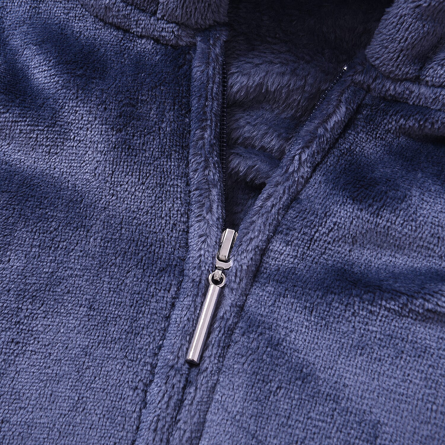 HOMESMART Pewter 100% Polyester Flannel Hooded Moon Shape Robe with Zipper (One Size) and Matching Anti Slip Rubber Slippers