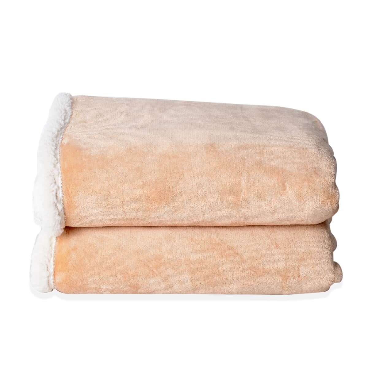 Homesmart Beige Velvety-Soft Reversible Flannel Sherpa Blanket, Soft Blanket, Bed Throws, Cozy Blanket, Throw Blanket image number 0