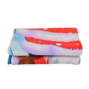 Homesmart Multi Color Santa & Frosty Print Pattern Microfiber Fleece Blanket/Throw