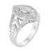 Diamond Ring in Platinum Over Sterling Silver (Size 7.0) 1.00 ctw image number 3