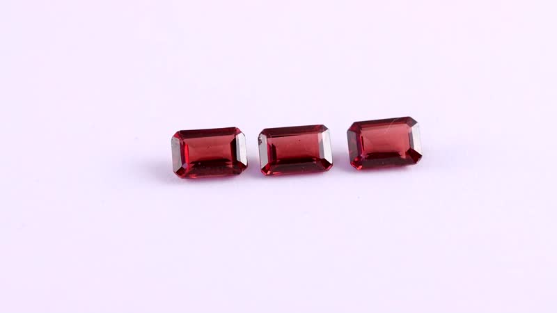 AA Mozambique Garnet Set of 3 (Oct 6x4 mm) 1.90 ctw Loose Gemstone