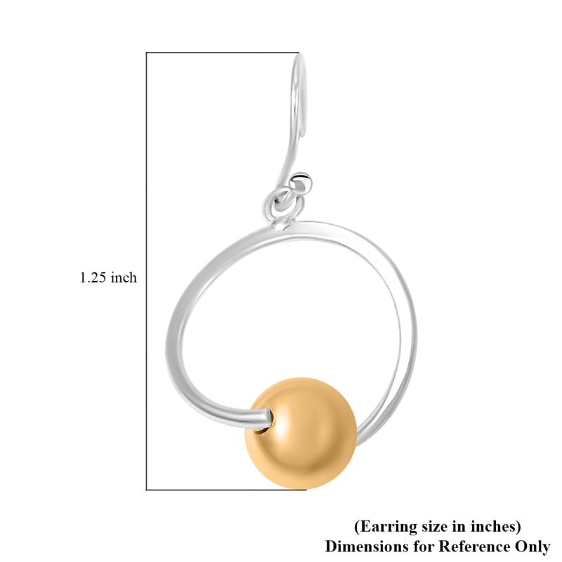 Platinum Over and 14K YG Over Sterling Silver Earrings
