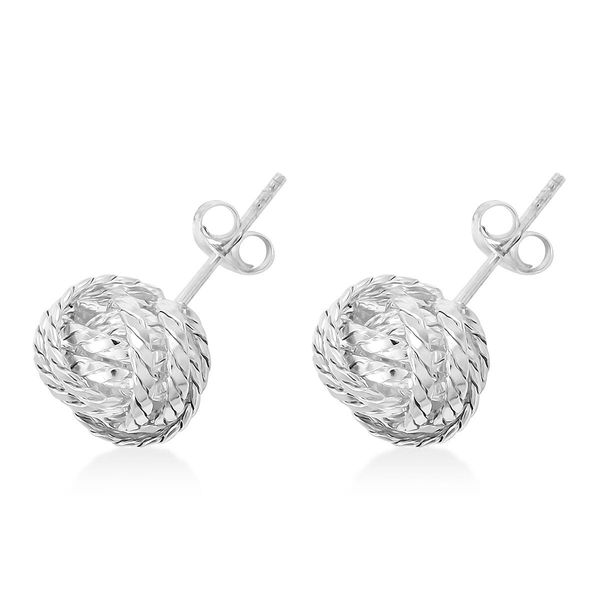 Knot Stud Earrings in Sterling Silver 4.10 Grams image number 2
