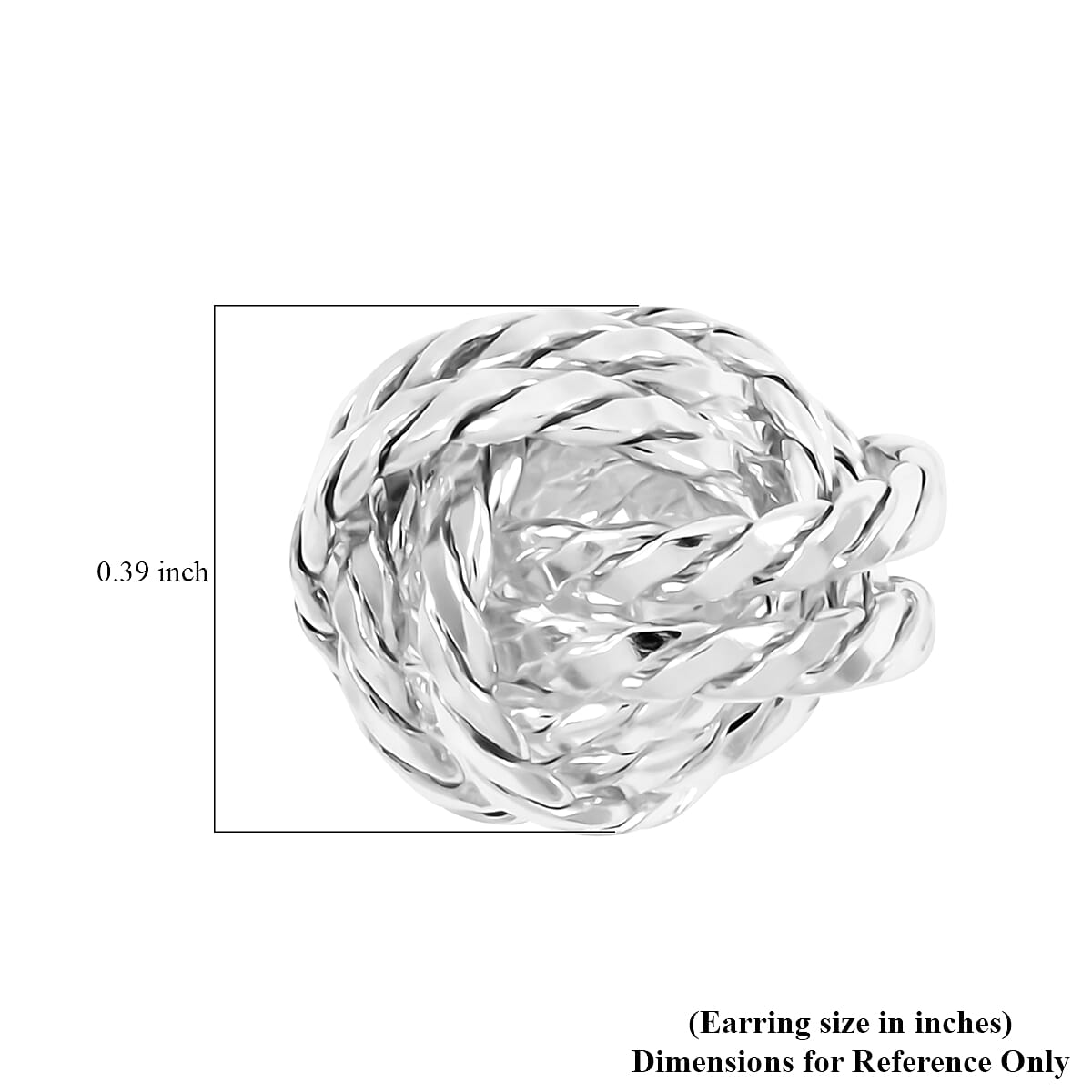 Knot Stud Earrings in Sterling Silver 4.10 Grams image number 3