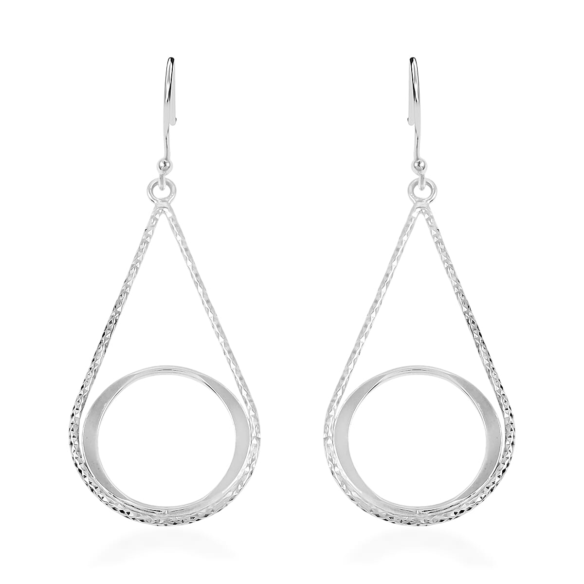 Dangle Earrings in Rhodium Over Sterling Silver 2.20 Grams image number 0