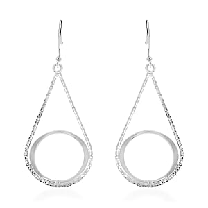 Dangle Earrings in Rhodium Over Sterling Silver 2.20 Grams